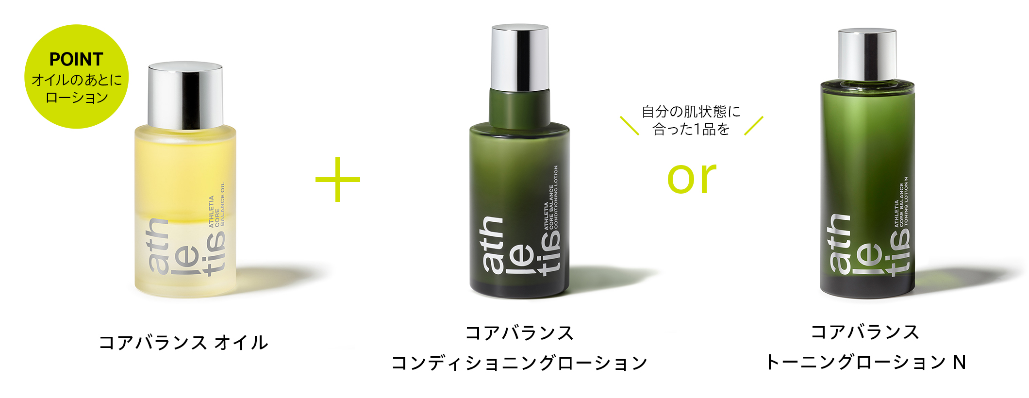 コアバランスオイル / コアバランス コンディショニングローション / コアバランス トーニングローション N